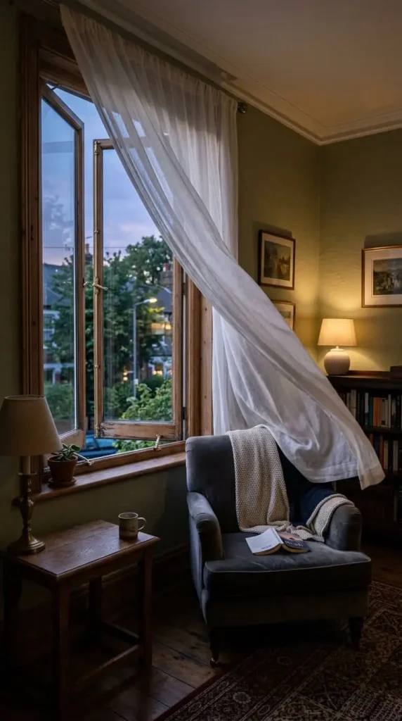 Windows, Curtains, and Entryway